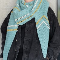 Crochet Pattern Yarn and Colors Asymmetrical Scarf