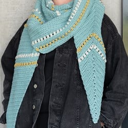Crochet Pattern Yarn and Colors Asymmetrical Scarf