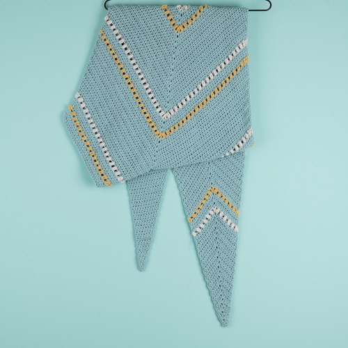 Crochet Pattern Yarn and Colors Asymmetrical Scarf-3