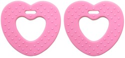 Go Handmade Hearts Teething Rings 11 Baby Pink
