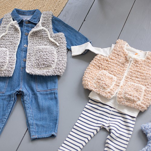 Hugg Kids Vest Knitting Kit 1 Grey 12/18 months-2