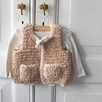Hugg Kids Vest Knitting Kit 2 Beige 12/18 months