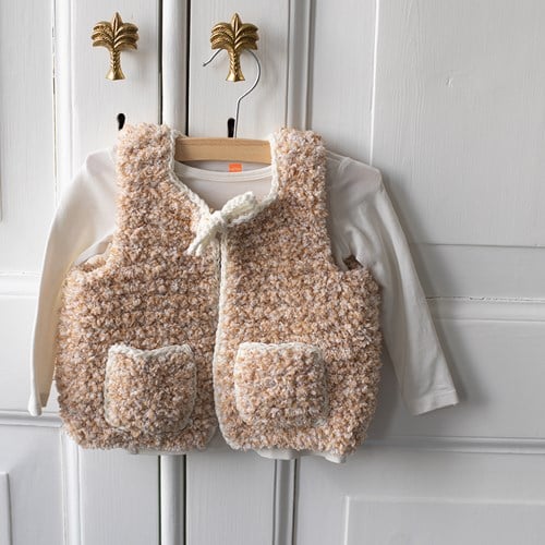 Hugg Kids Vest Knitting Kit 2 Beige 12/18 months
