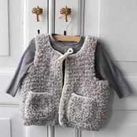 Hugg Kids Vest Knitting Kit 1 Grey 12/18 months