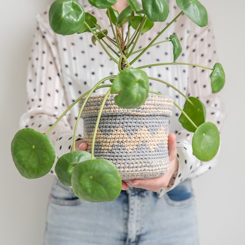 Yarn and Colors Basic Plant Baskets Crochet Kit 002 Cream-3