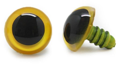 Plastic Safety Eyes Basic Yellow (per pair) 24mm