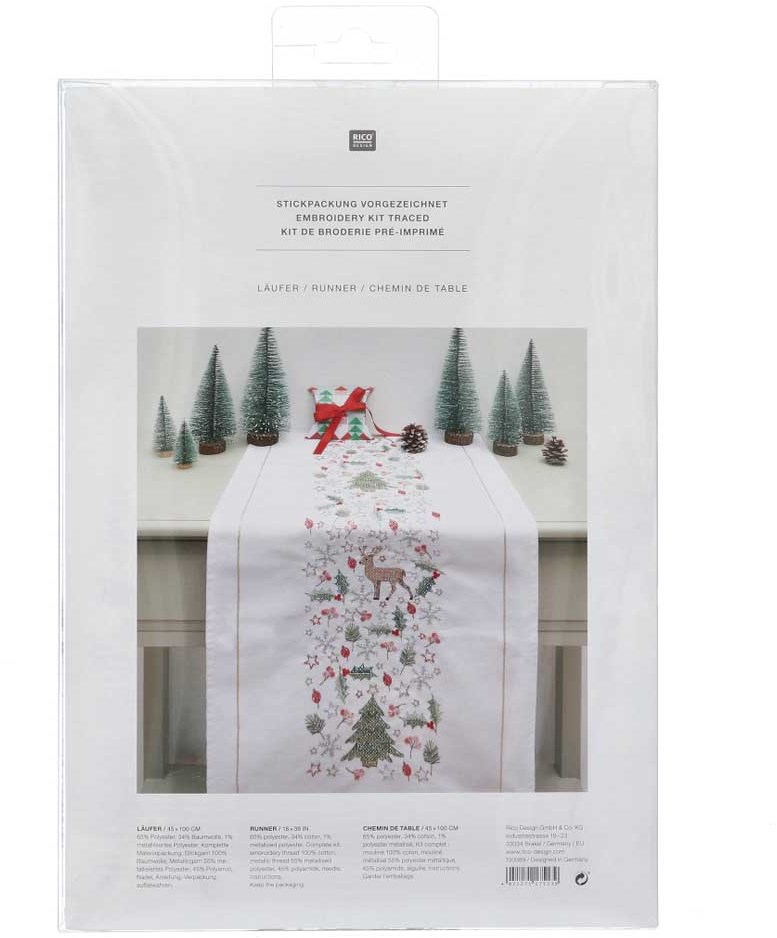 Rico Star Wreath Table Runner Embroidery Kit 