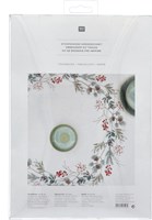 Rico Christmas Wreath Tablecloth Embroidery Kit-3