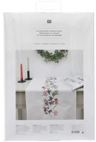 Rico Christmas Wreath Table Runner Embroidery Kit-3