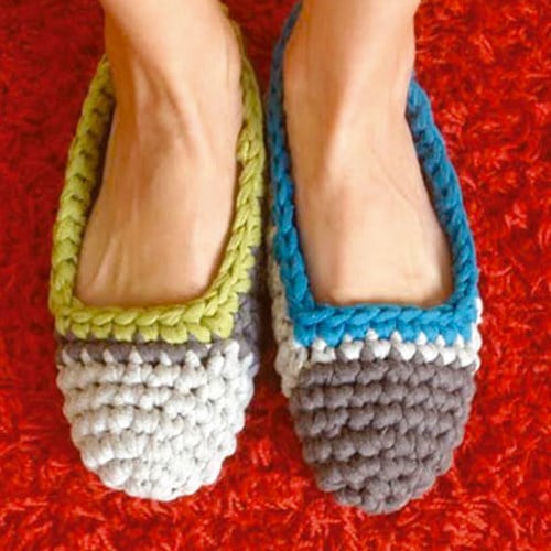Crochet Pattern Big Ribbon Slippers