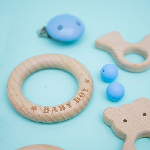 Durable Wooden Teether Ring Baby Boy-2