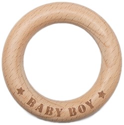 Durable Wooden Teether Ring Baby Boy