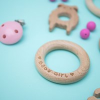 Durable Wooden Teether Ring Baby Girl-2