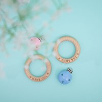 Durable Wooden Teether Ring Baby Girl-3