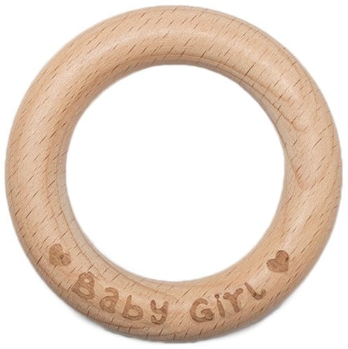 Durable Wooden Teether Ring Baby Girl