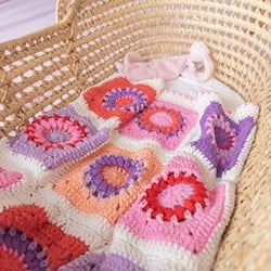 Crochet Pattern Yarn and Colors Blossom Baby Blanket