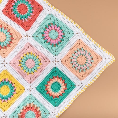 Yarn and Colors Blossom Baby Blanket Crochet Kit 013 Sunglow-2