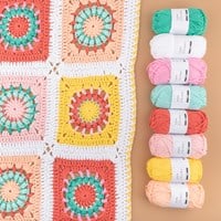 Yarn and Colors Blossom Baby Blanket Crochet Kit 013 Sunglow