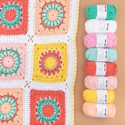 Yarn and Colors Blossom Baby Blanket Crochet Kit 013 Sunglow