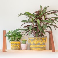 Yarn and Colors Boho Plant Baskets Crochet Kit 090 Olive