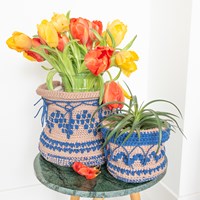 Crochet Pattern Yarn and Colors Boho Plant Baskets-2