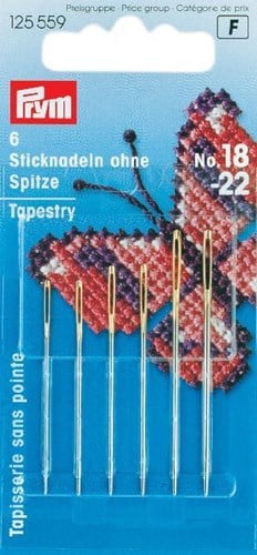 Prym tapestry needles No.18-22 (Round Point)
