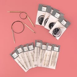 Yarn and Colors Knitting needles set 12 sizes incl 6 cables GOLD