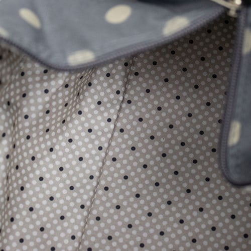 Knitting Bag Charcoal Polka Dot-3