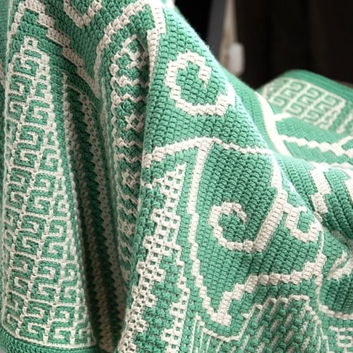 Beaming Buddha Blanket Sage Crochet Kit - with digital pattern-3