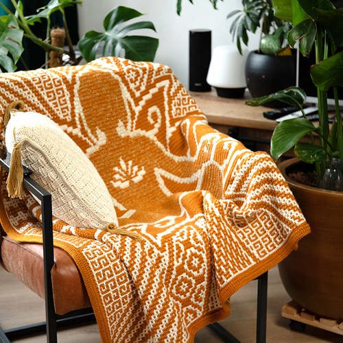 Beaming Buddha Blanket Gold Crochet Kit - With Digital Pattern-2