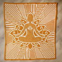Beaming Buddha Blanket Gold Crochet Kit - With Digital Pattern