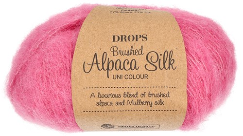 Drops Brushed Alpaca Silk Uni Colour 031 Hot Pink