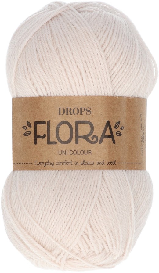 Drops Flora Uni Colour 22 White Fog