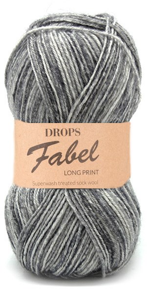 Drops Fabel Long Print 602 Silver-fox | Yarnplaza.com