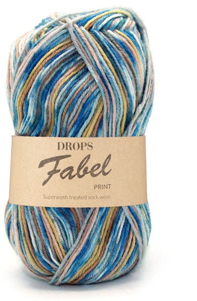 Drops Fabel Print 910 Sea Mist | Yarnplaza.com