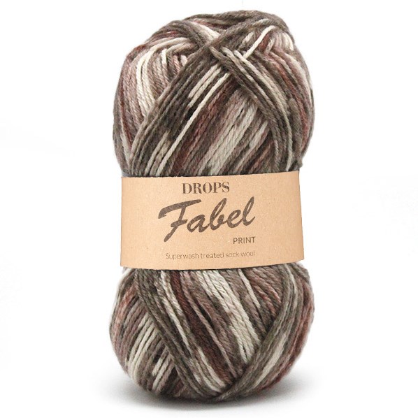 Drops Fabel Print 912 Soft-chocolate | Yarnplaza.com