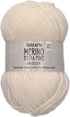 Drops Merino Extra Fine Uni Colour 01 Off White