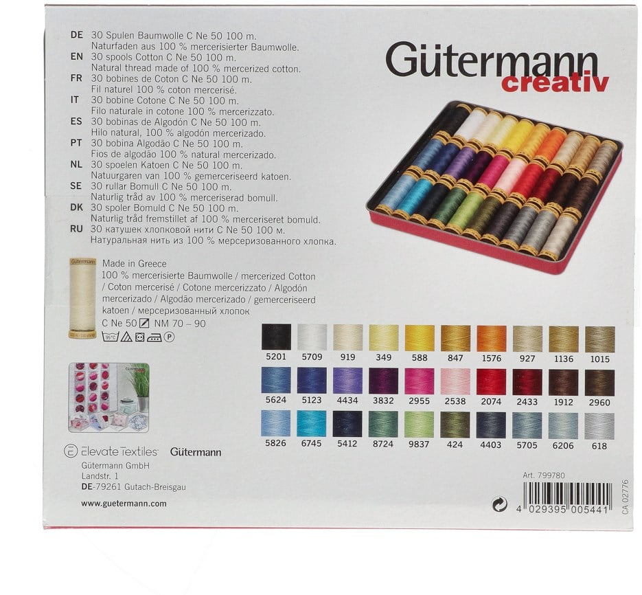 Gutermann Creativ Cotton Thread Set - Basics : Sewing Parts Online