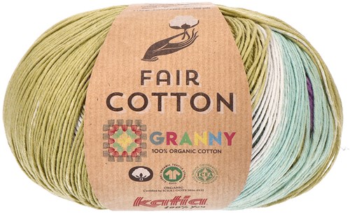 Katia Fair Cotton Granny 301 Blue-Yellowish Green-Lilac