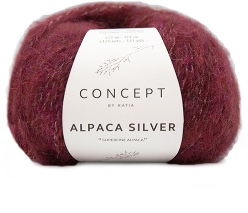 Katia Alpaca Silver 259 Burgundy red silver
