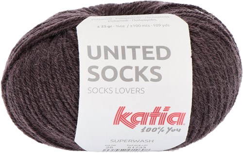 Katia United Socks 025 Marrón Oscuro