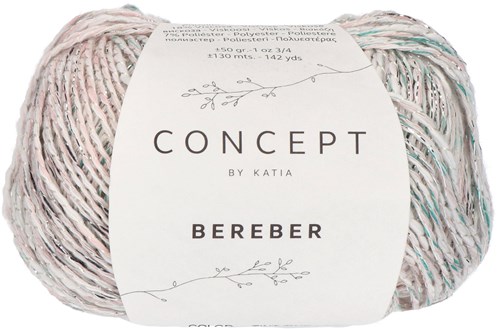 Katia Bereber 77 Turquoise / Light Pink / White