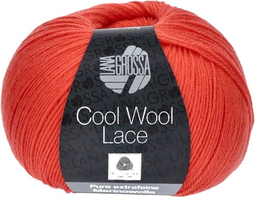 Lana Grossa Cool Wool Lace 021 Salmon Red