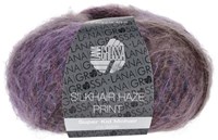 Lana Grossa Silkhair Haze Print 1215 Petrol Blue / Red Violet / Purple / Gray Brown