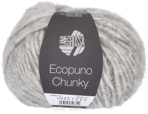 Lana Grossa Ecopuno Chunky 124 Light Grey Mottled