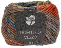Lana Grossa Gomitolo Mezzo 130 Olive/light petrol/dark petrol/purple/yellow/terracotta/dark red/wine red/orange/mint
