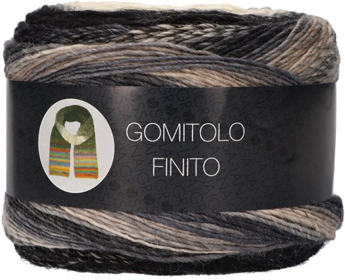 Lana Grossa Gomitolo Finito 560 Black/raw white/anthracite/gray/light gray