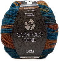 Lana Grossa Gomitolo Bene 755 Dark gray/anthracite/navy/red brown/mustard/khaki