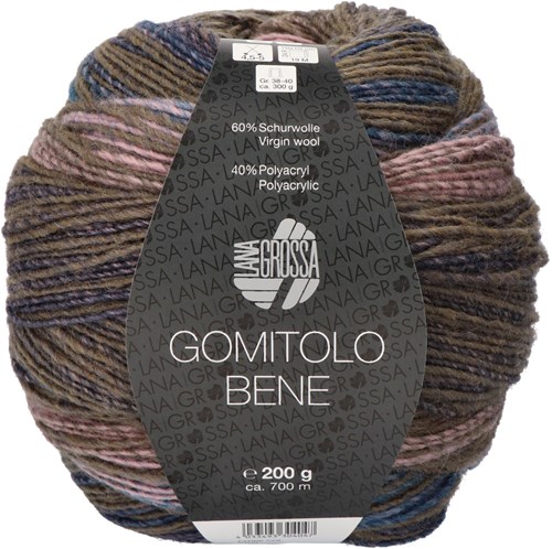 Lana Grossa Gomitolo Bene 763 Dark blue/gray brown/rose/violet blue/navy