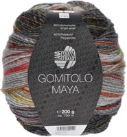 Lana Grossa Gomitolo Maya 853 Light gray/medium gray/dark gray/mustard yellow/jade/orange/raspberry